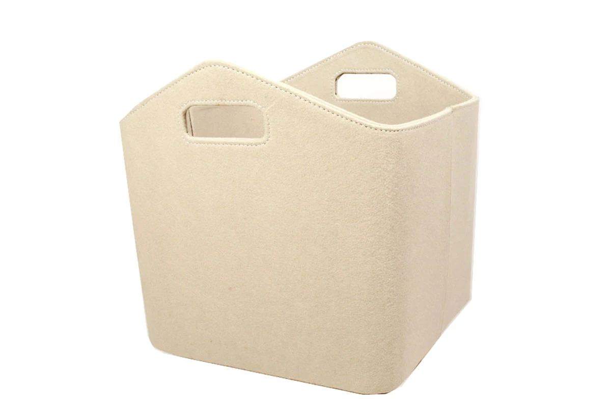 Holzkorb Aus Filz Eckig Lienbacher, Beige 1 Holzkorb Aus Filz Eckig Lienbacher, Beige