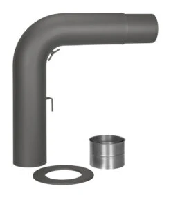 Schiebe-Rauchrohr Set Stahl 90° 700 X 532 Mm Ø 150 Mm Schwarz, Gezogen -CAFIRO Verkaufsgeschäft 1908 1