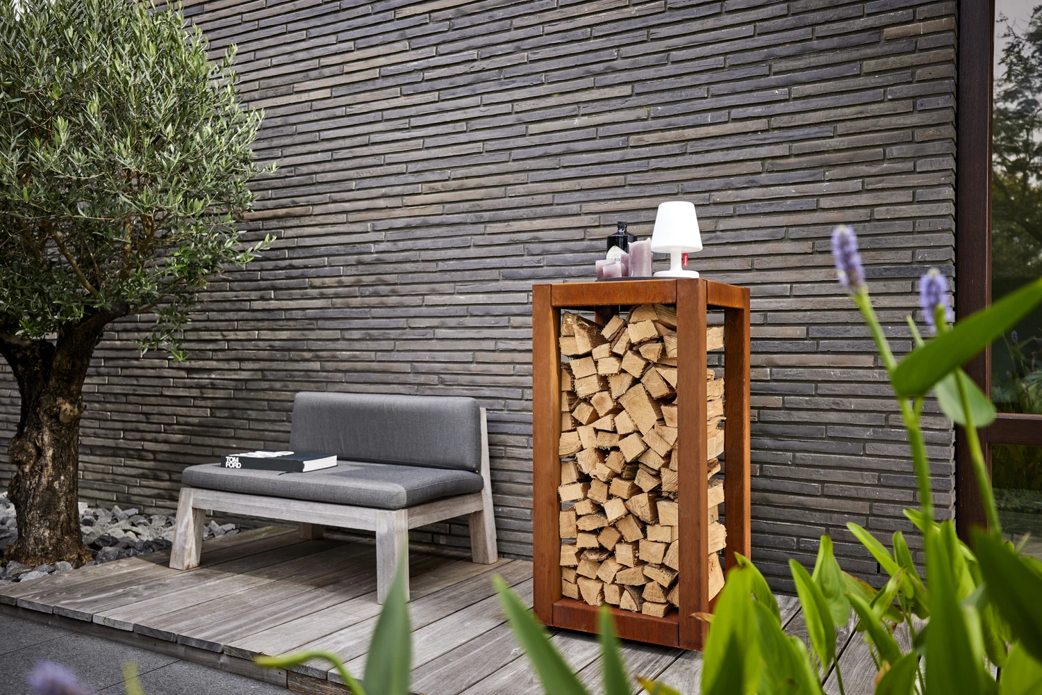 Holzlager Cortenstahl RB73 QUARUBOX 10 Holzlager Cortenstahl RB73 QUARUBOX – Bild 10