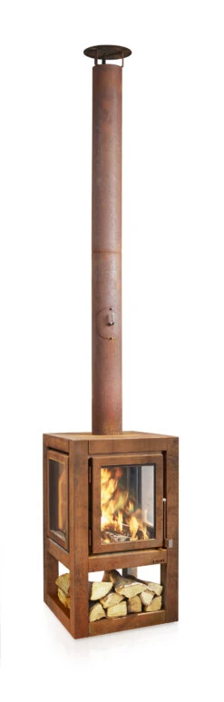 Terrassenkamin Cortenstahl RB73 QUARUBA XL MOBILE – Ungerostet