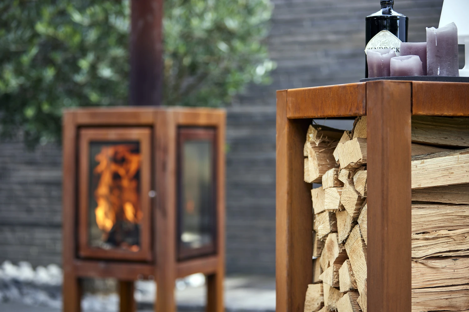 Holzlager Cortenstahl RB73 QUARUBOX 4 Holzlager Cortenstahl RB73 QUARUBOX – Bild 4