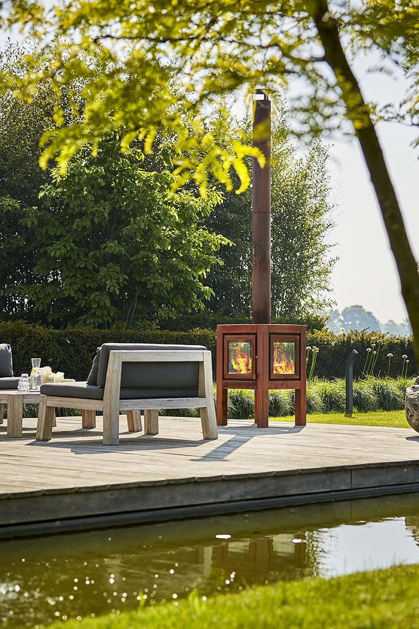 Terrassenkamin Cortenstahl RB73 QUARUBA L – Ungerostet 8 Terrassenkamin Cortenstahl RB73 QUARUBA L – Ungerostet – Bild 8