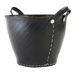 Holzkorb "REIFEN", Ø 50 Cm, Schwarz