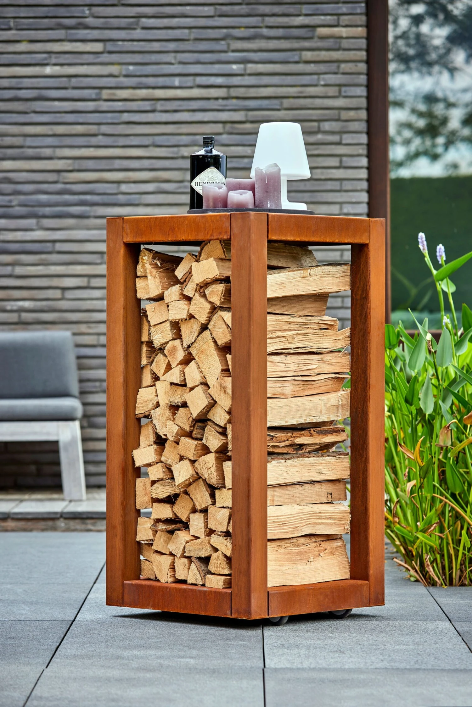 Holzlager Cortenstahl RB73 QUARUBOX 1 Holzlager Cortenstahl RB73 QUARUBOX